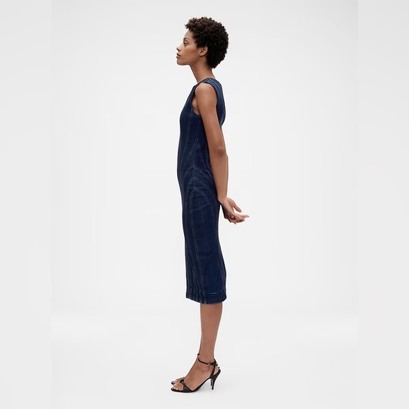 NWT GapStudio Seamed Denim Midi Dress - Picture 3 of 7